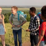 Children exploring nature on a school field trip